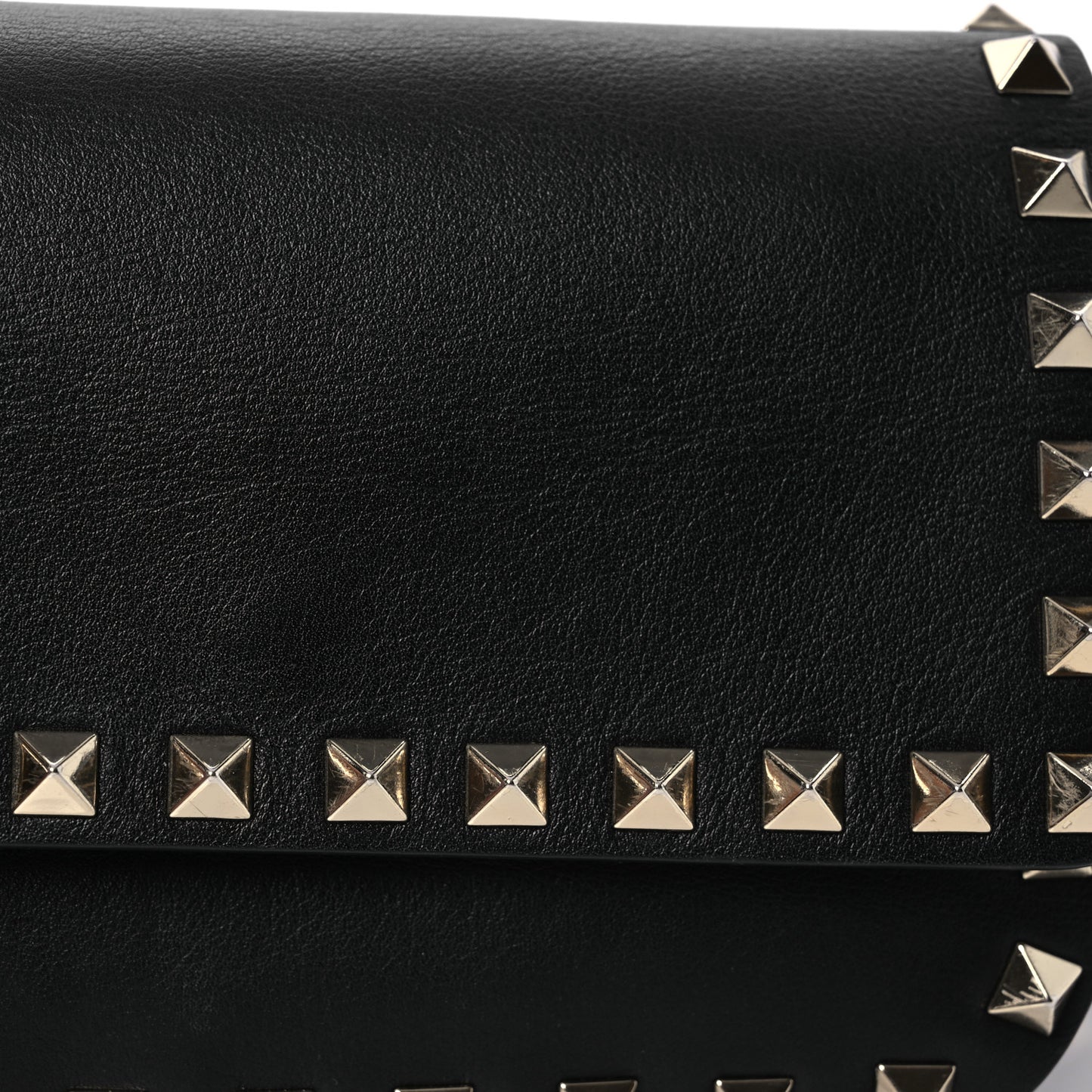 Calfskin Rockstud Belt Bag Black