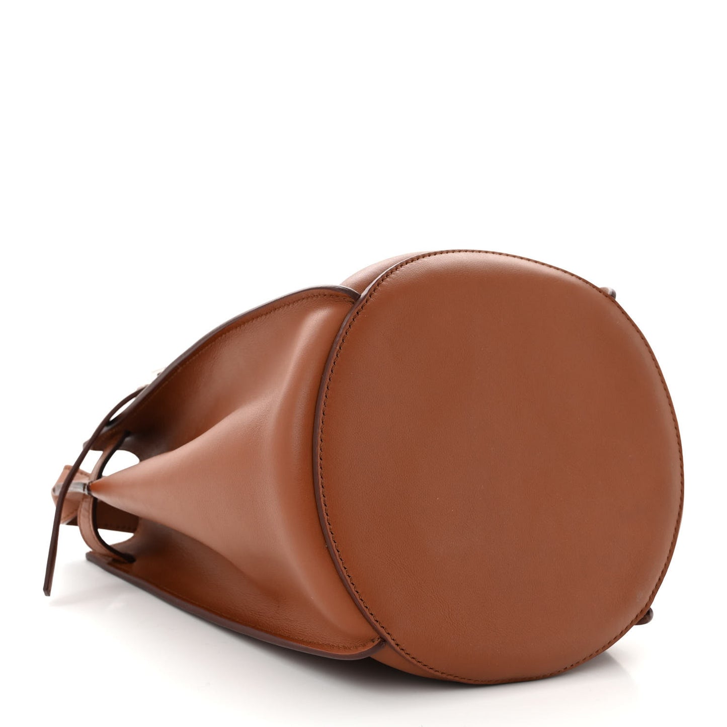 Smooth Calfskin Long Strap Big Bucket Bag Tan