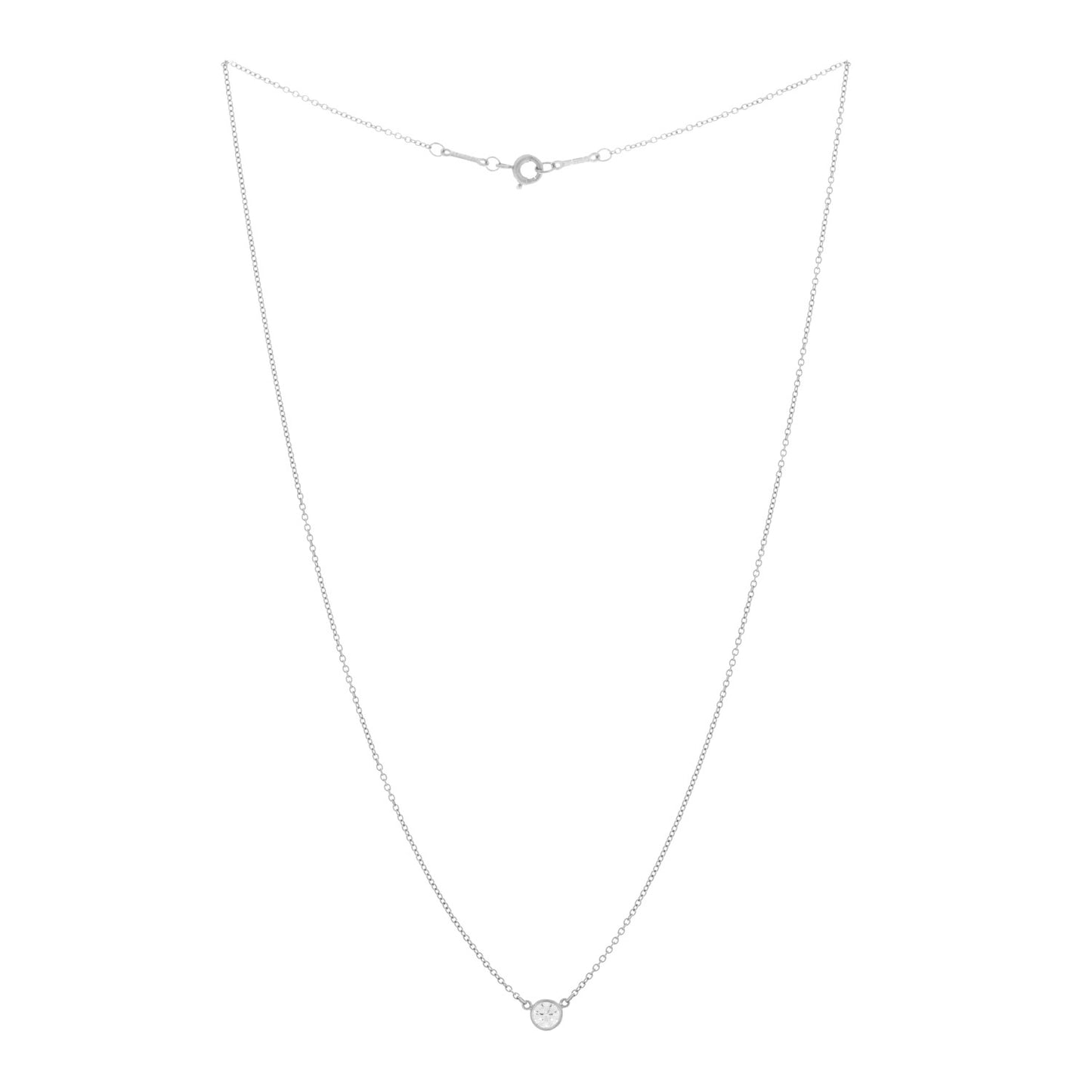 Platinum Diamond .24ct Elsa Peretti Diamonds By The Yard Pendant Necklace
