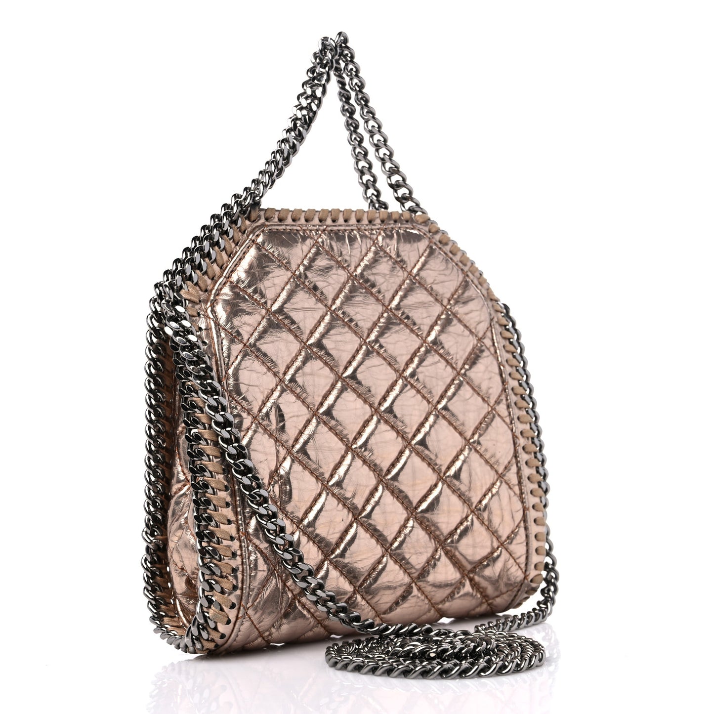 Metallic Eco Alter Quilted Mini Falabella Tote Copper