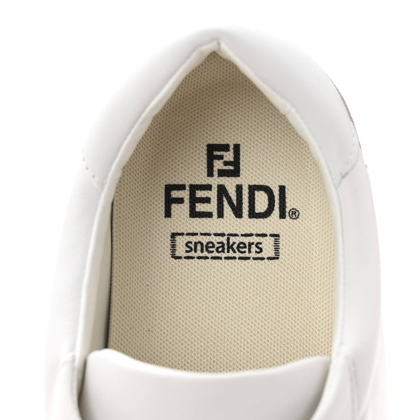 Calfskin Womens Fendi Match Low Top Sneakers 36.5 White Beige