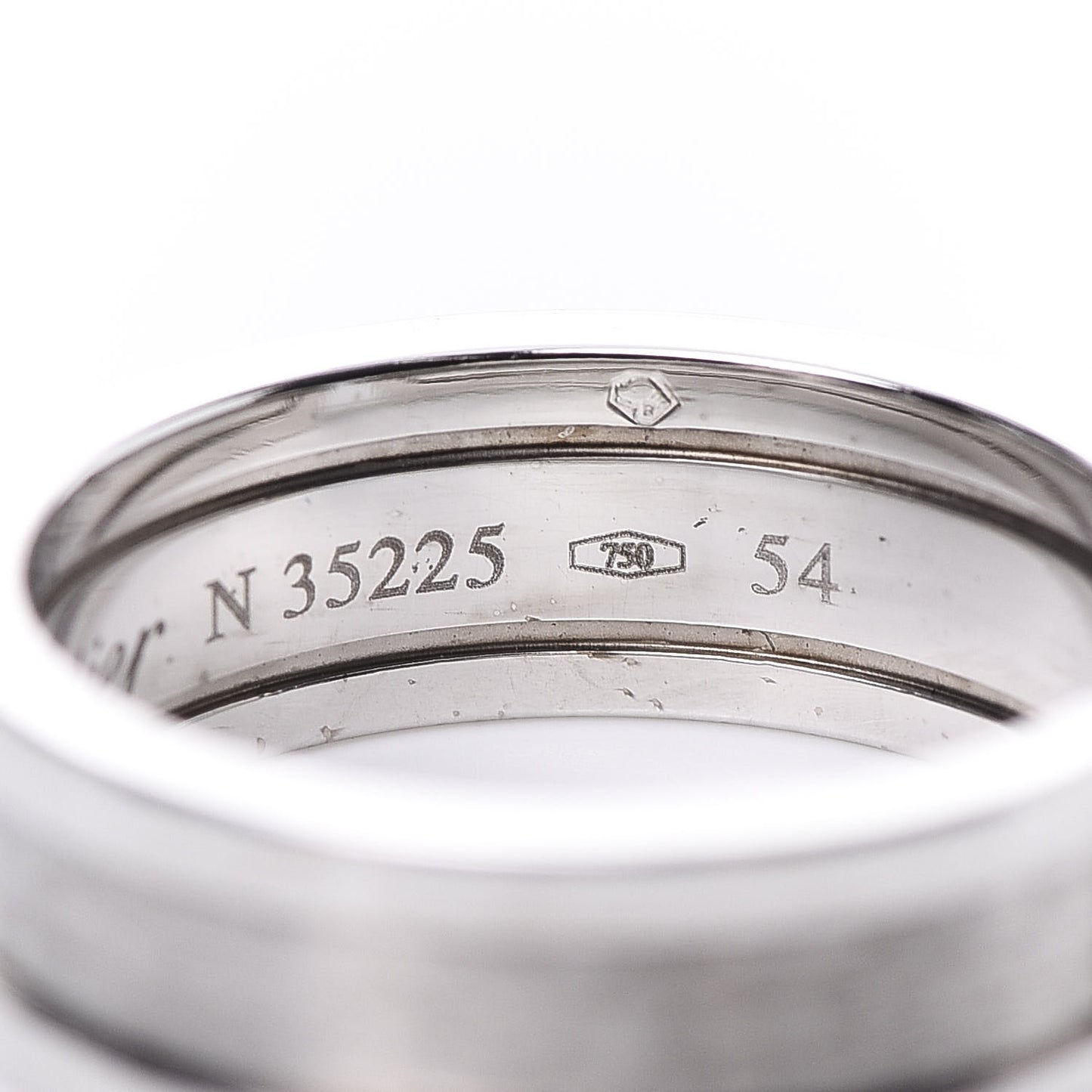 18K White Gold 6.5mm C De Ring 54 6.75