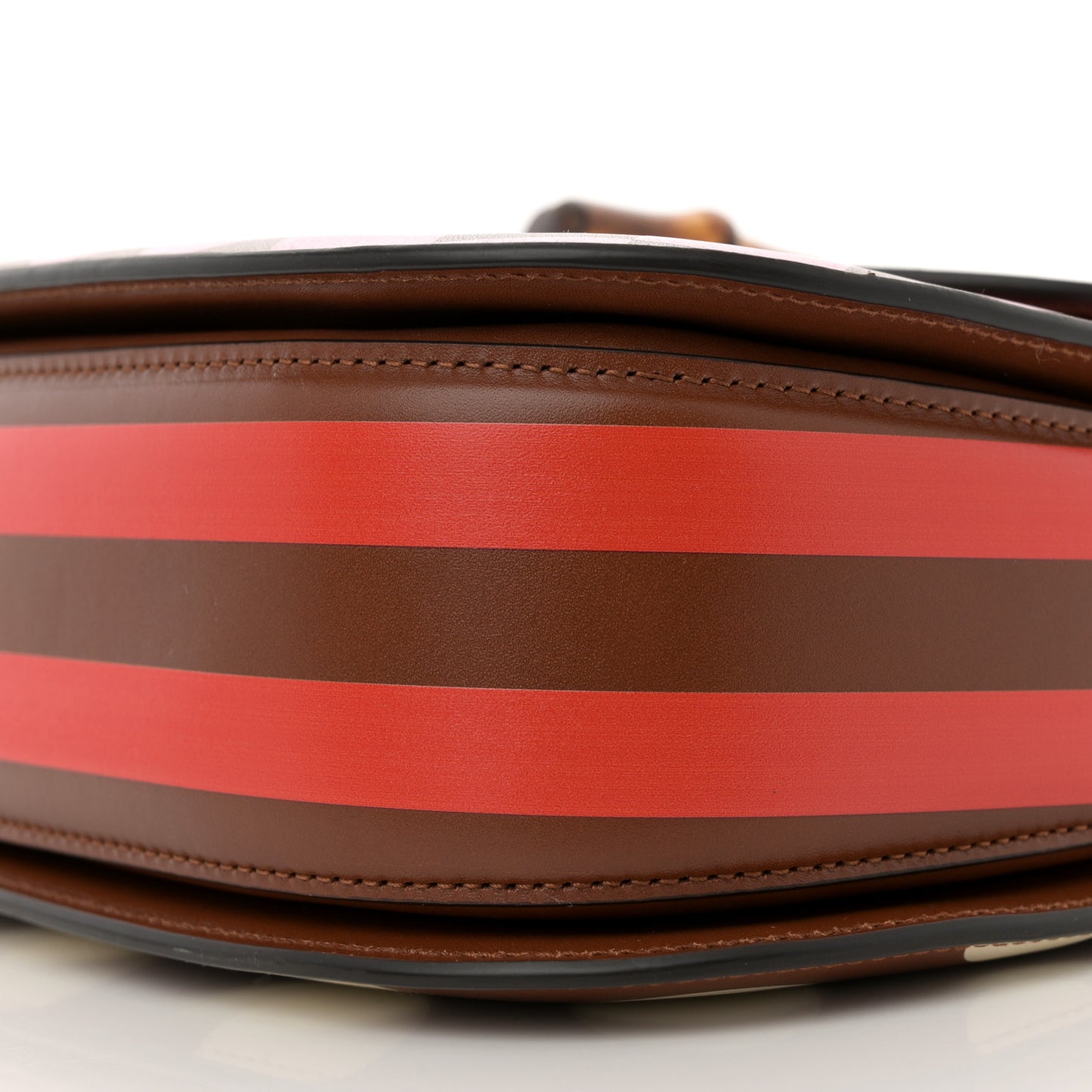 Calfskin Geometric Print Medium Bamboo 1947 Top Handle Bag Brown