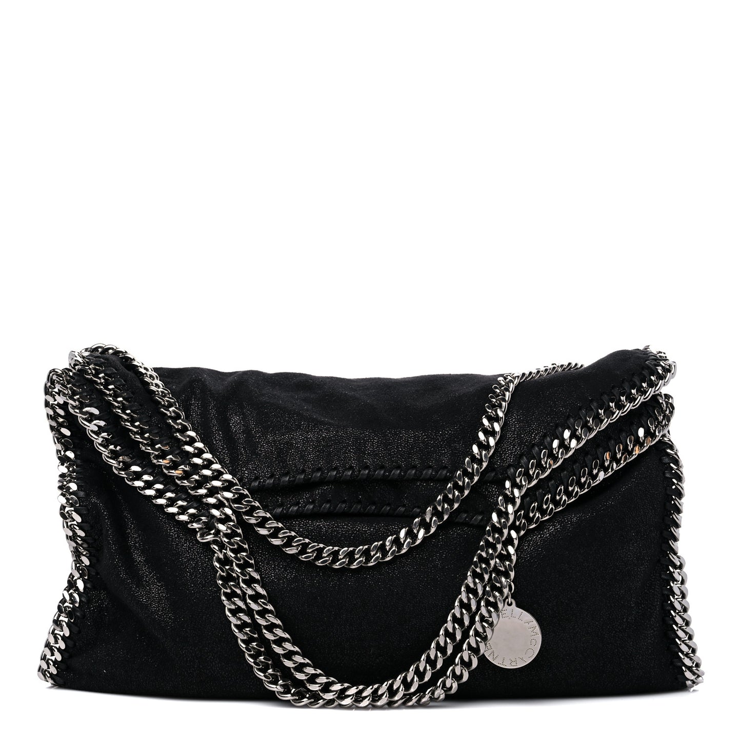 Shaggy Deer Small Falabella Fold Over Tote Black