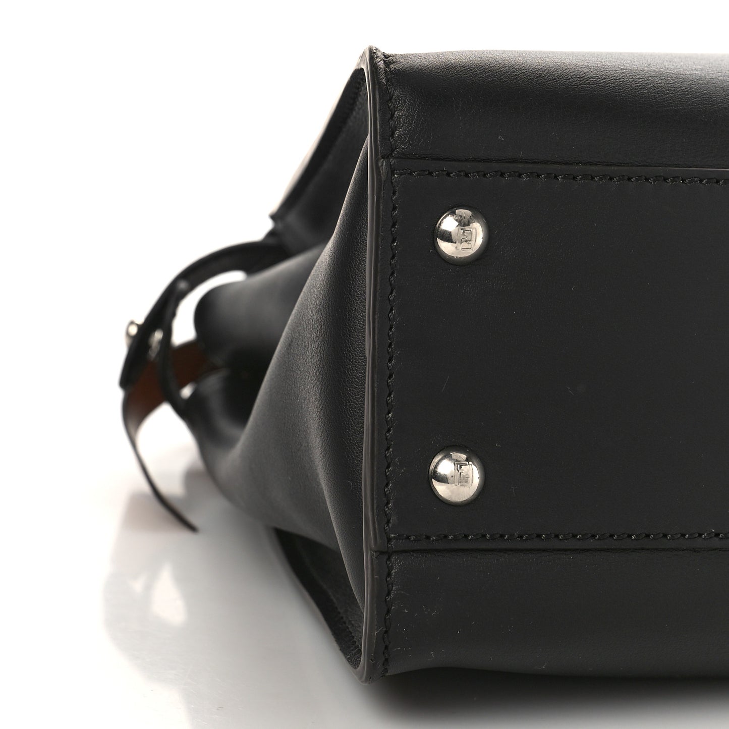 Vitello Seta Nappa Ribbon Medium Peekaboo Iconic Satchel Black Corteccia