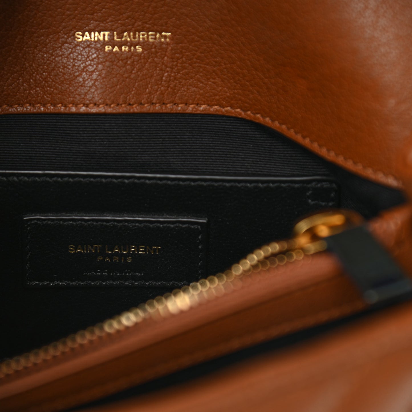 Sheepskin Matelasse Chevron Monogram Medium College Bag Brick