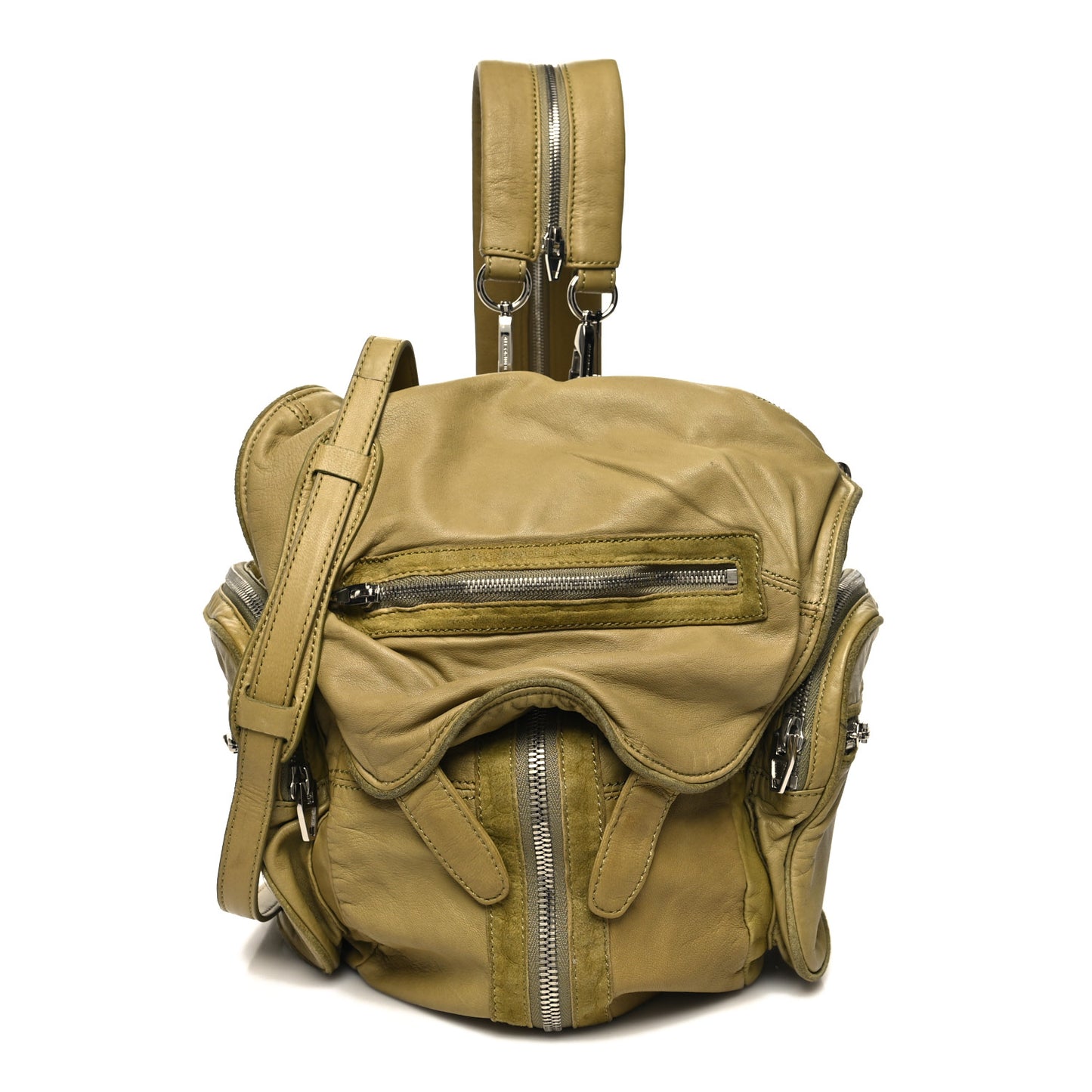 Lambskin Mini Marti Backpack Green Silver Hardware