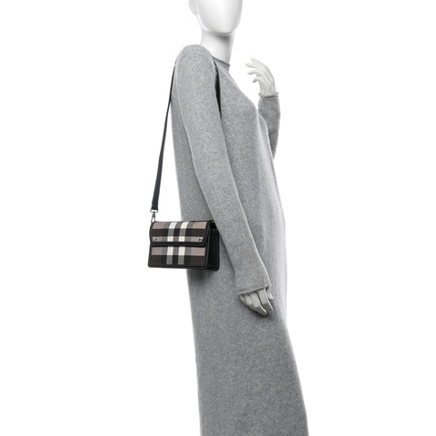 E-Canvas Giant Check Oscar Crossbody Dark Birch