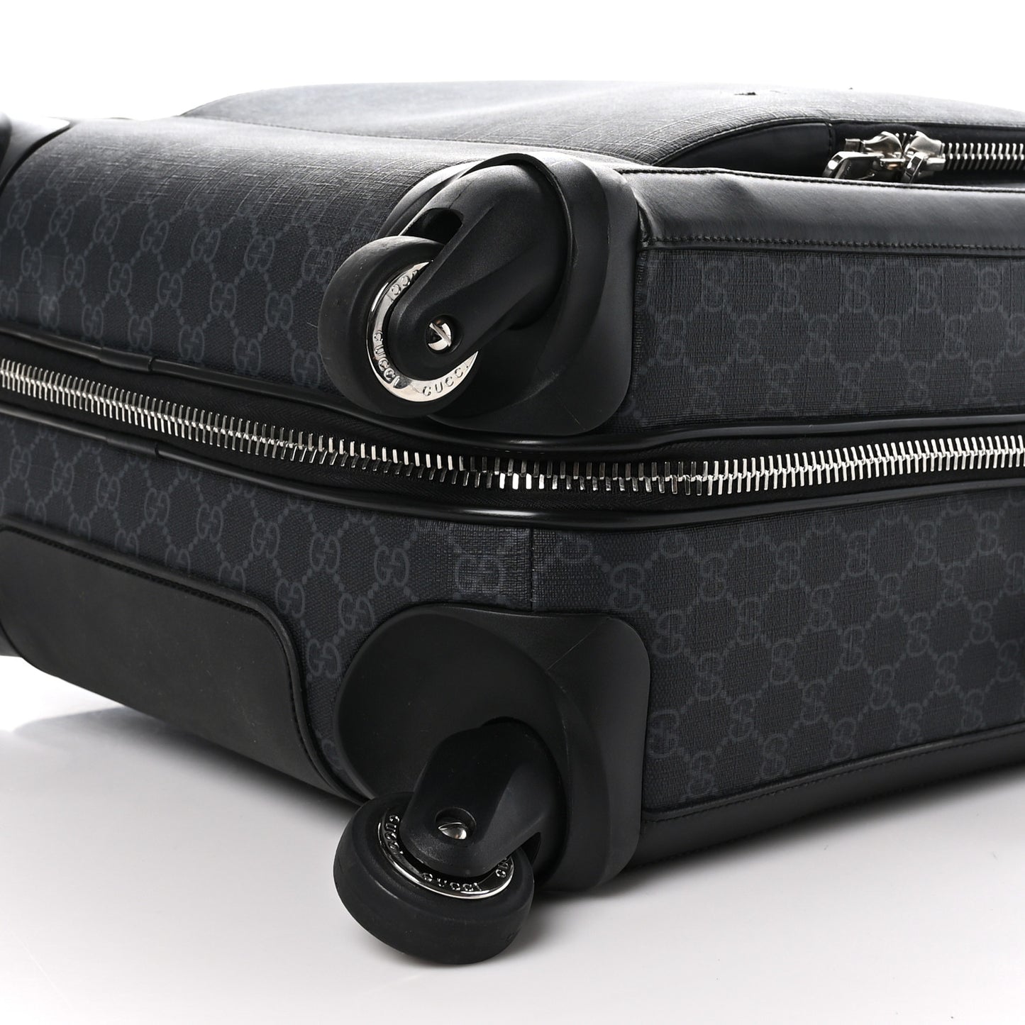GG Supreme Monogram Gran Turismo Suitcase Black Grey