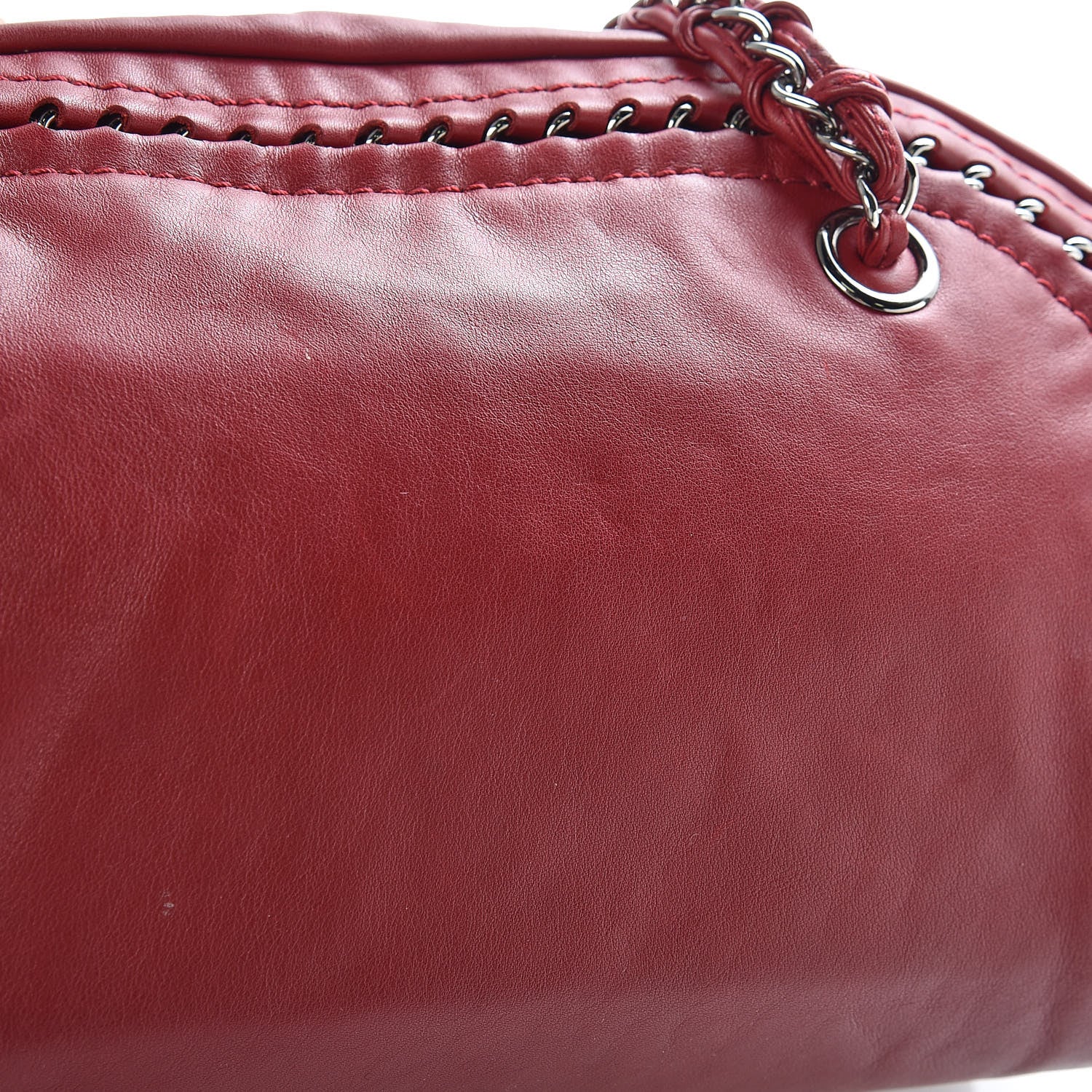 Chanel Smooth Calfskin Medium Luxe Ligne Bowler Red 14 of 14