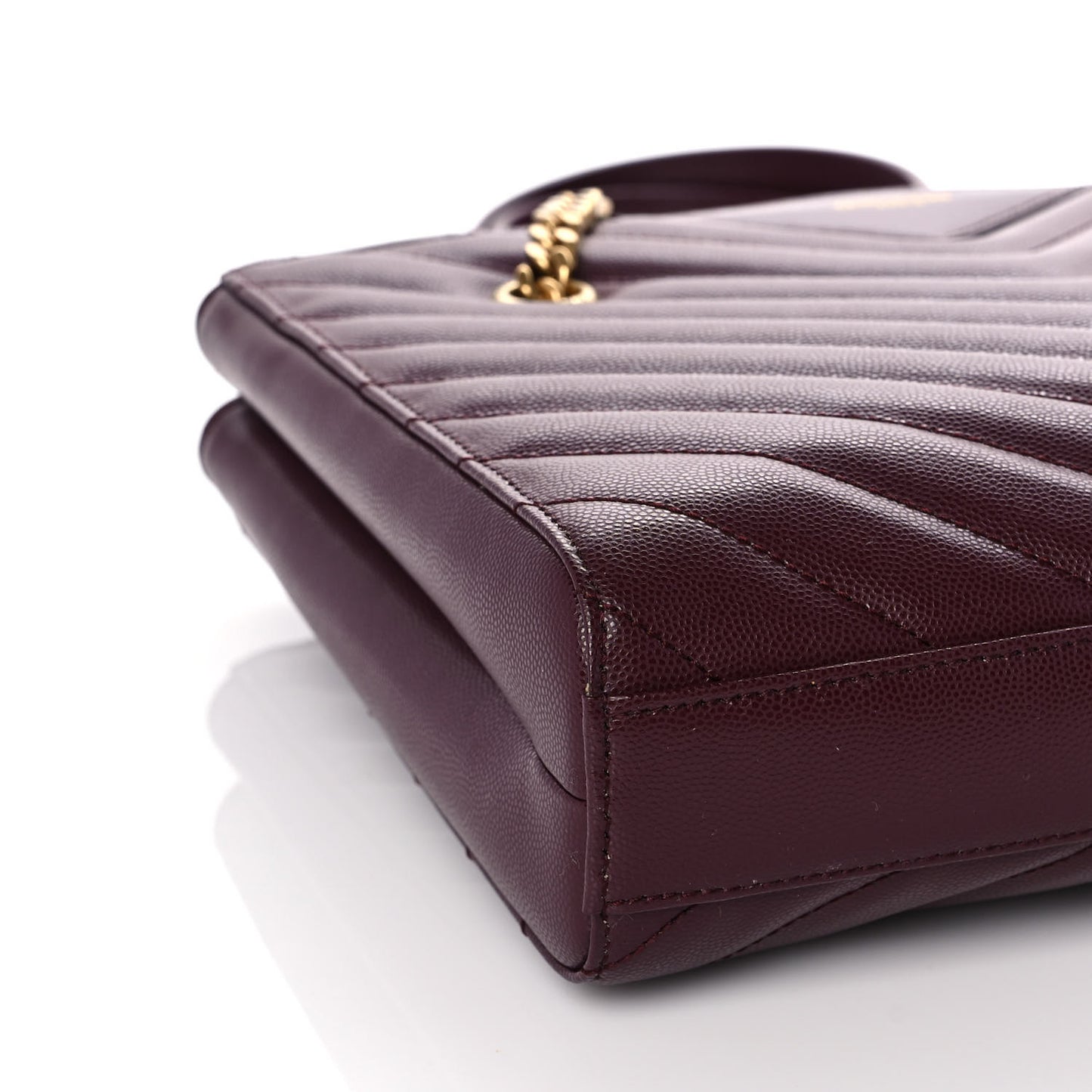 Grain de Poudre Matelasse Chevron Small Tribeca Shopping Bag Rouge Legoin