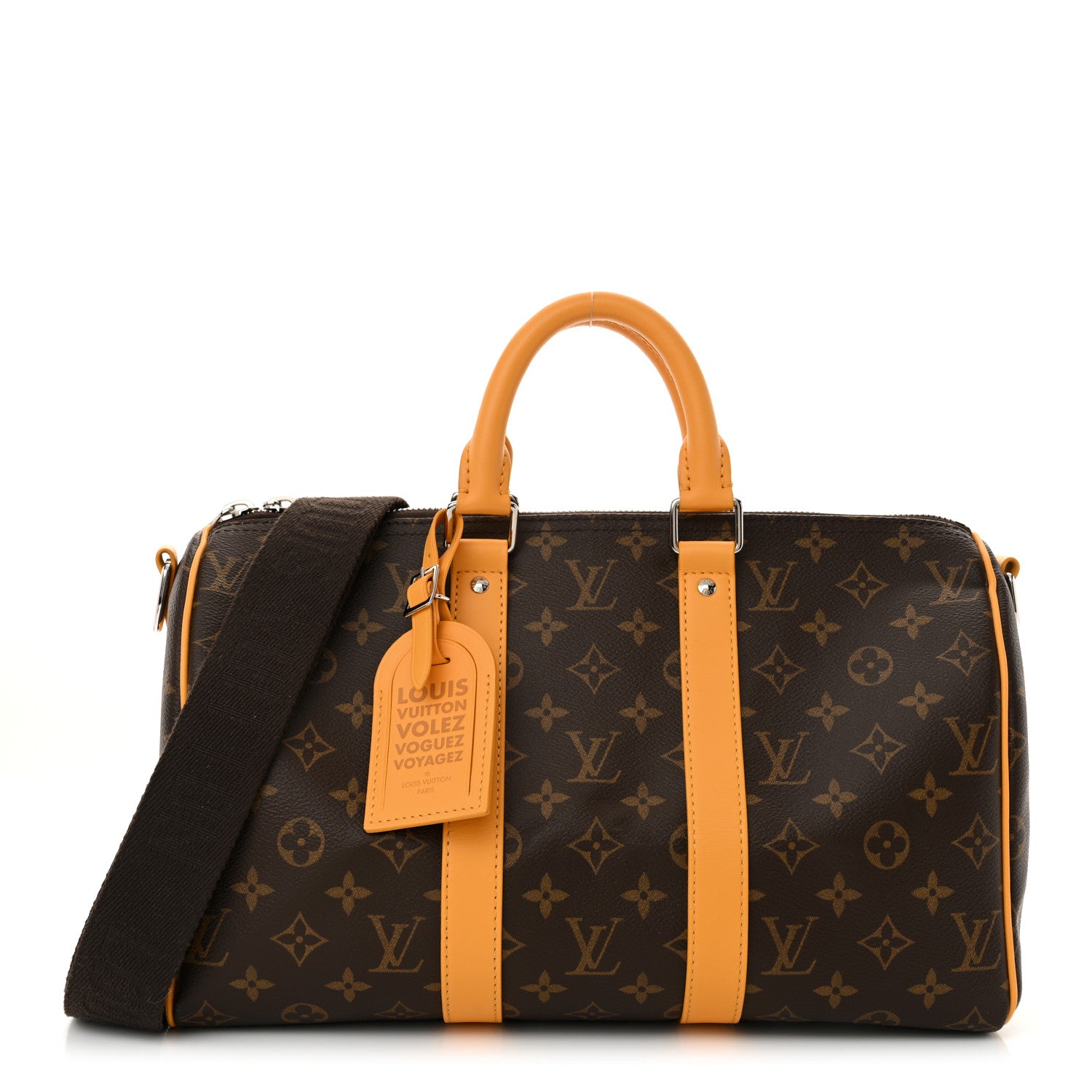 Louis Vuitton Monogram Macassar Keepall Bandouliere 35 Jaune Mat