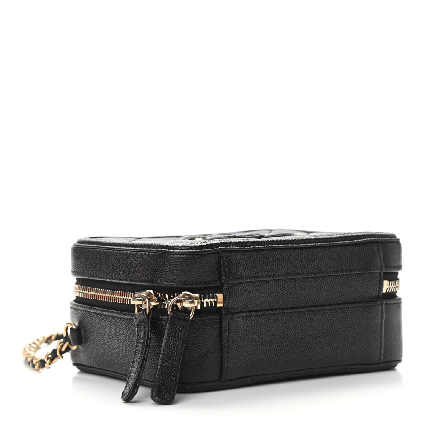 Caviar Quilted Small CC Filigree Vanity Case Black