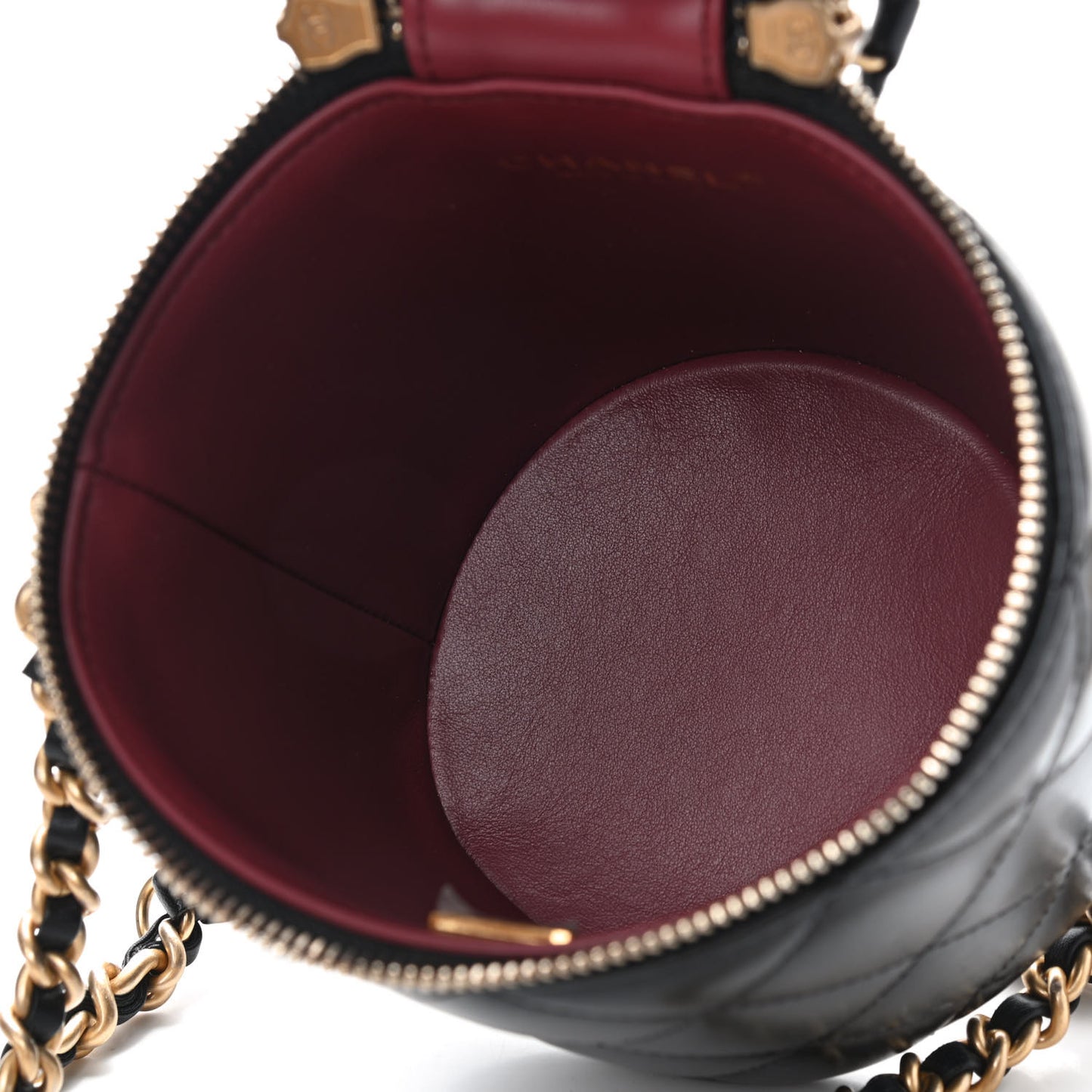 Lambskin Quilted Side Note Vanity Black