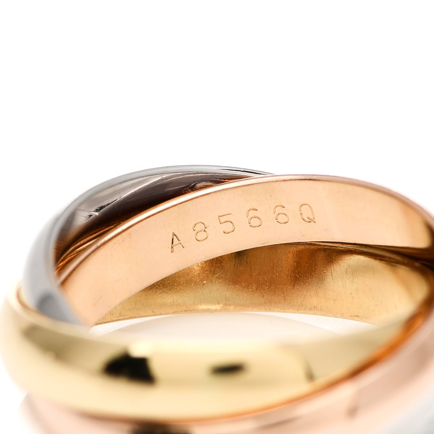 18K Pink Yellow White Gold Classic Les Must De Cartier Trinity Ring 50 5.25