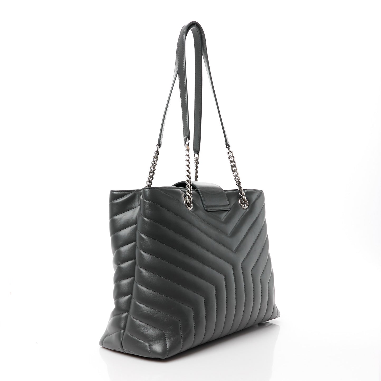 Calfskin Y Quilted Monogram Large Loulou Shopper Fog