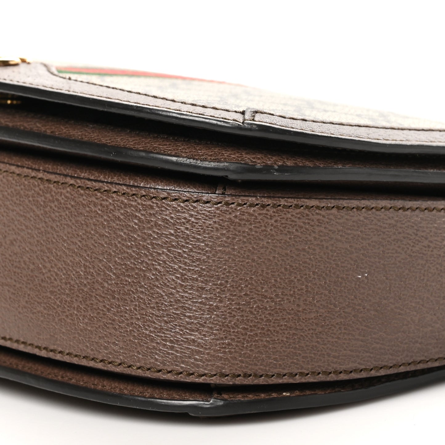 GG Supreme Monogram Web Small Ophidia Flap Messenger Bag Brown