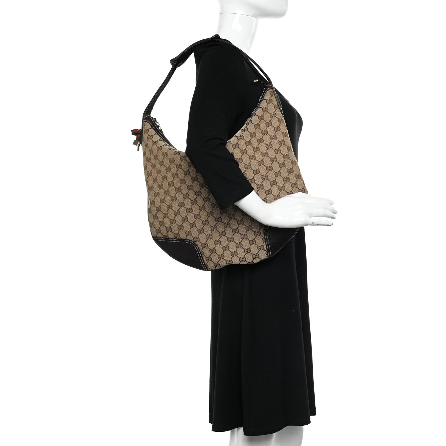 Gucci Monogram Large Princy Hobo Dark Brown 2 of 10