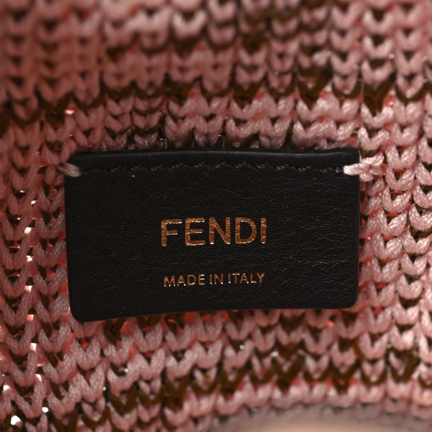 Raffia Vitello King F is Fendi FF Crochet Mini Mon Tresor Bucket Bag Natural Light Rose