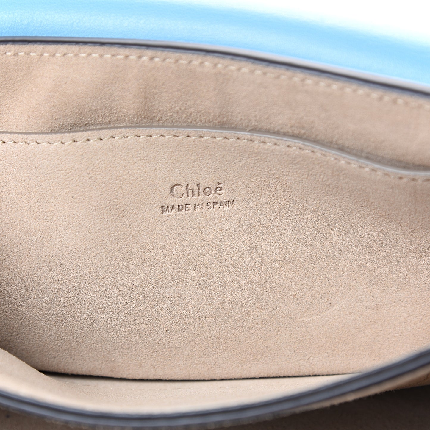 Suede Calfskin Small Faye Shoulder Bag Vinyl Blue