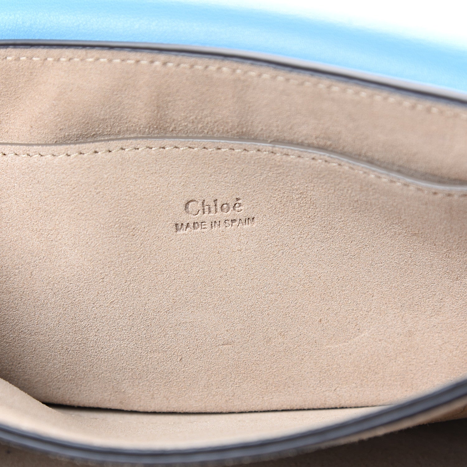 Chloe Suede Calfskin Small Faye Shoulder Bag Vinyl Blue 6 of 13