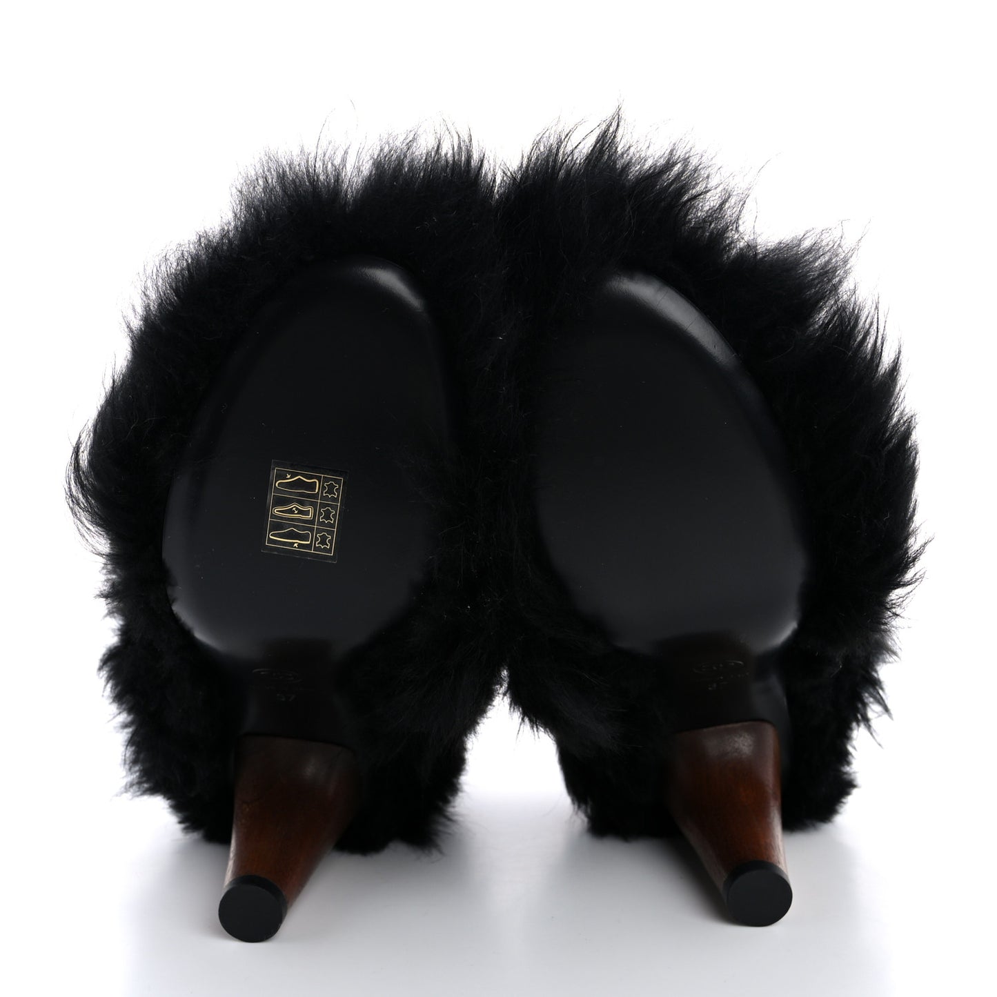 Fur Ankle Boots 37 Black
