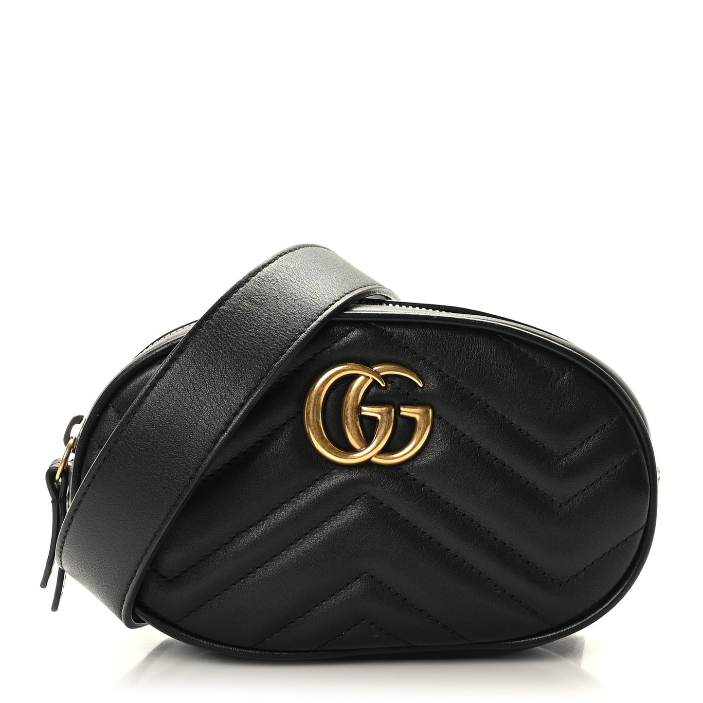 Calfskin Matelasse GG Marmont Belt Bag 85 34 Black