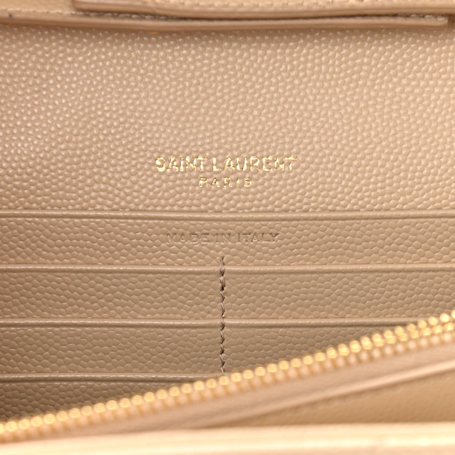 Saint Laurent Grain De Poudre Matelasse Chevron Monogram Chain Wallet Nude Powder 5 of 9