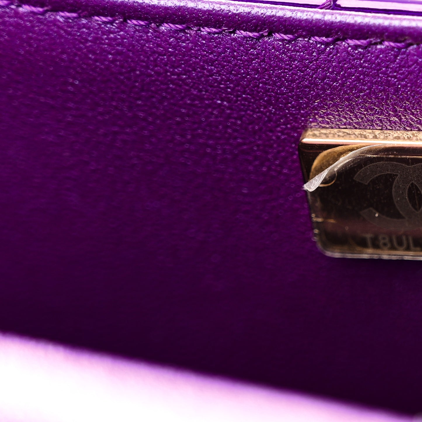 Mirror Calfskin Metallic Calfskin Quilted Hollywood Boulevard Mini Flap With Star Coin Purse Purple