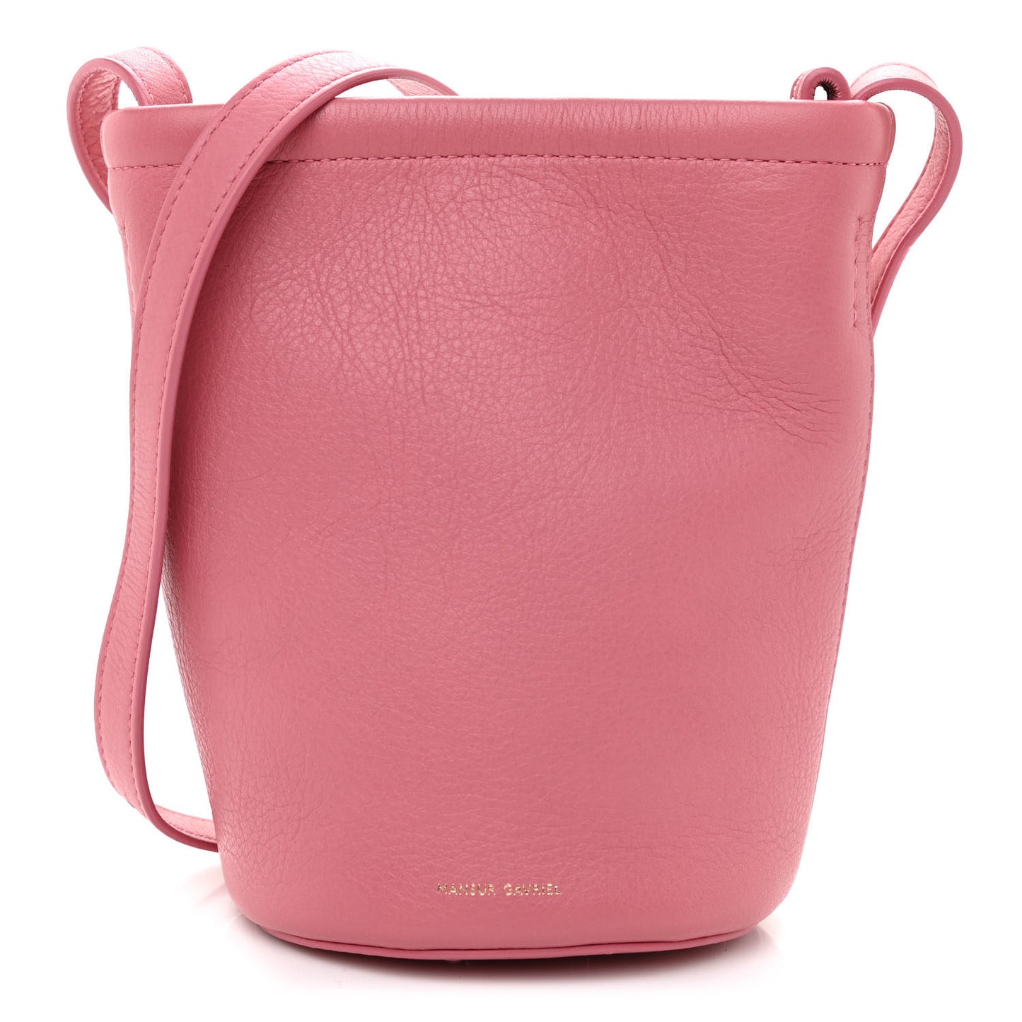 Pebbled Calfskin Mini Zip Bucket Bag Pink