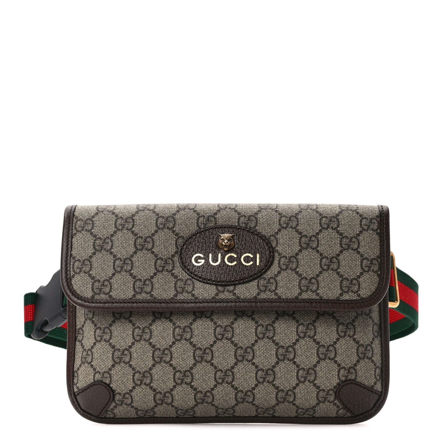 GG Supreme Monogram Neo Vintage Web Belt Bag Brown