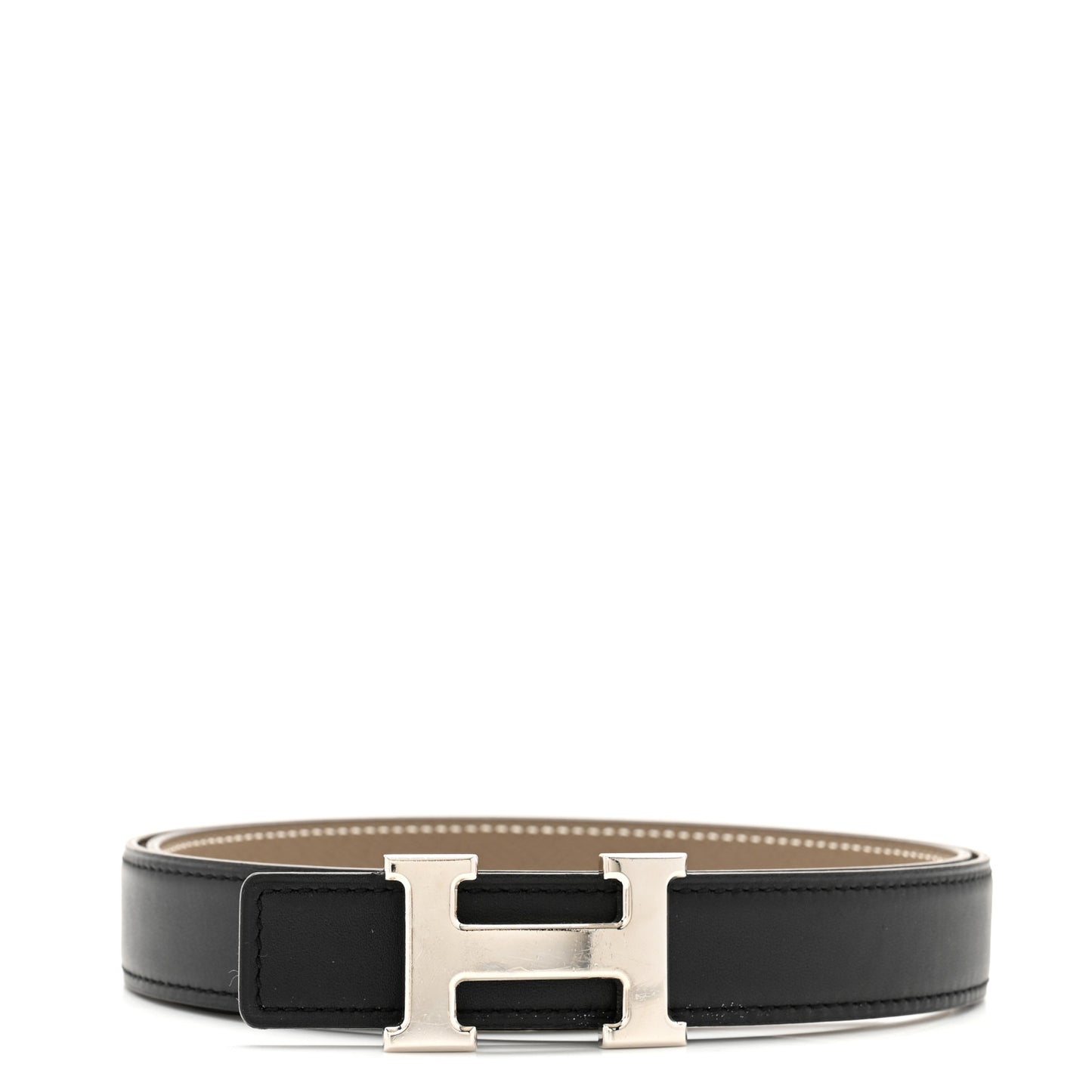Swift Epsom 24mm Mini H Belt 85 34 Black Etoupe