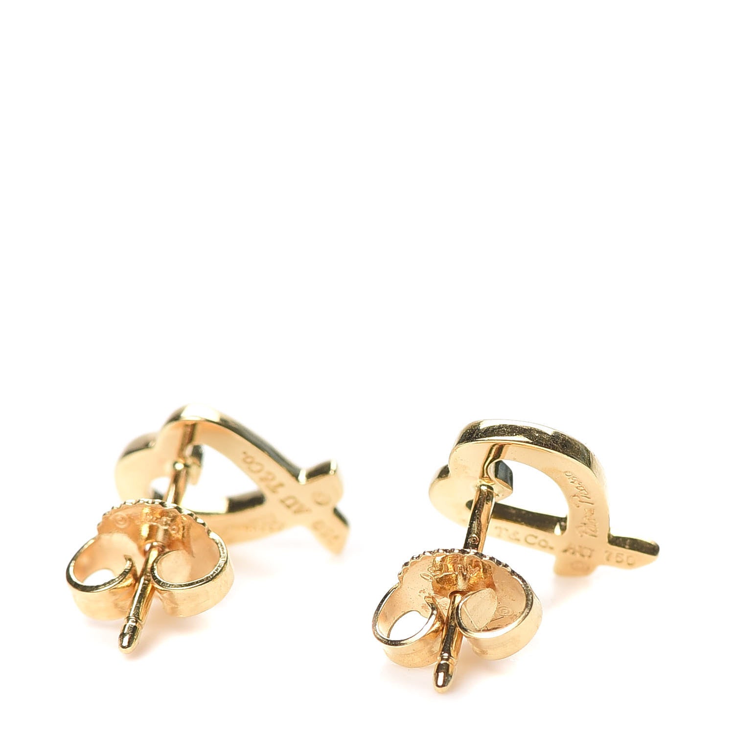 Tiffany 18K Yellow Gold Mini Paloma Picasso Loving Heart Earrings 3 of 4
