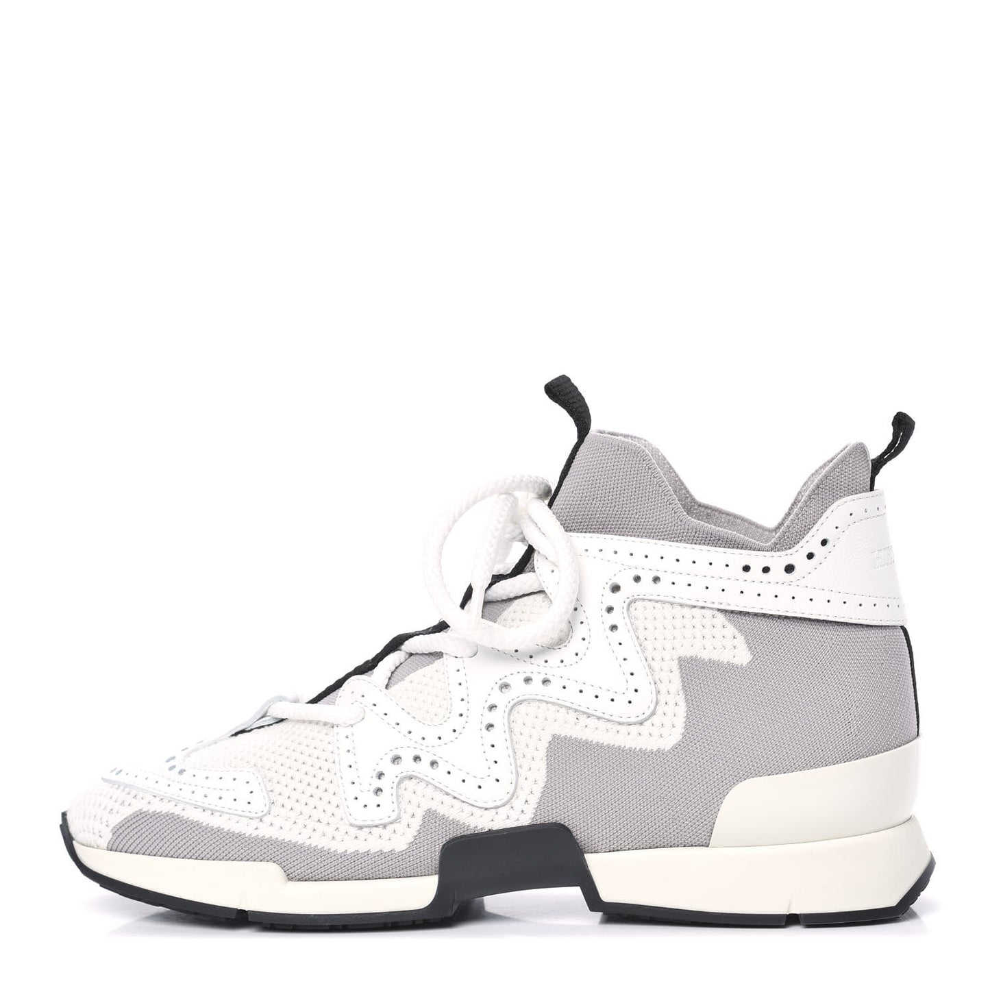 Mesh Calfskin Action Sneakers 38 Gris Clair Multicolor