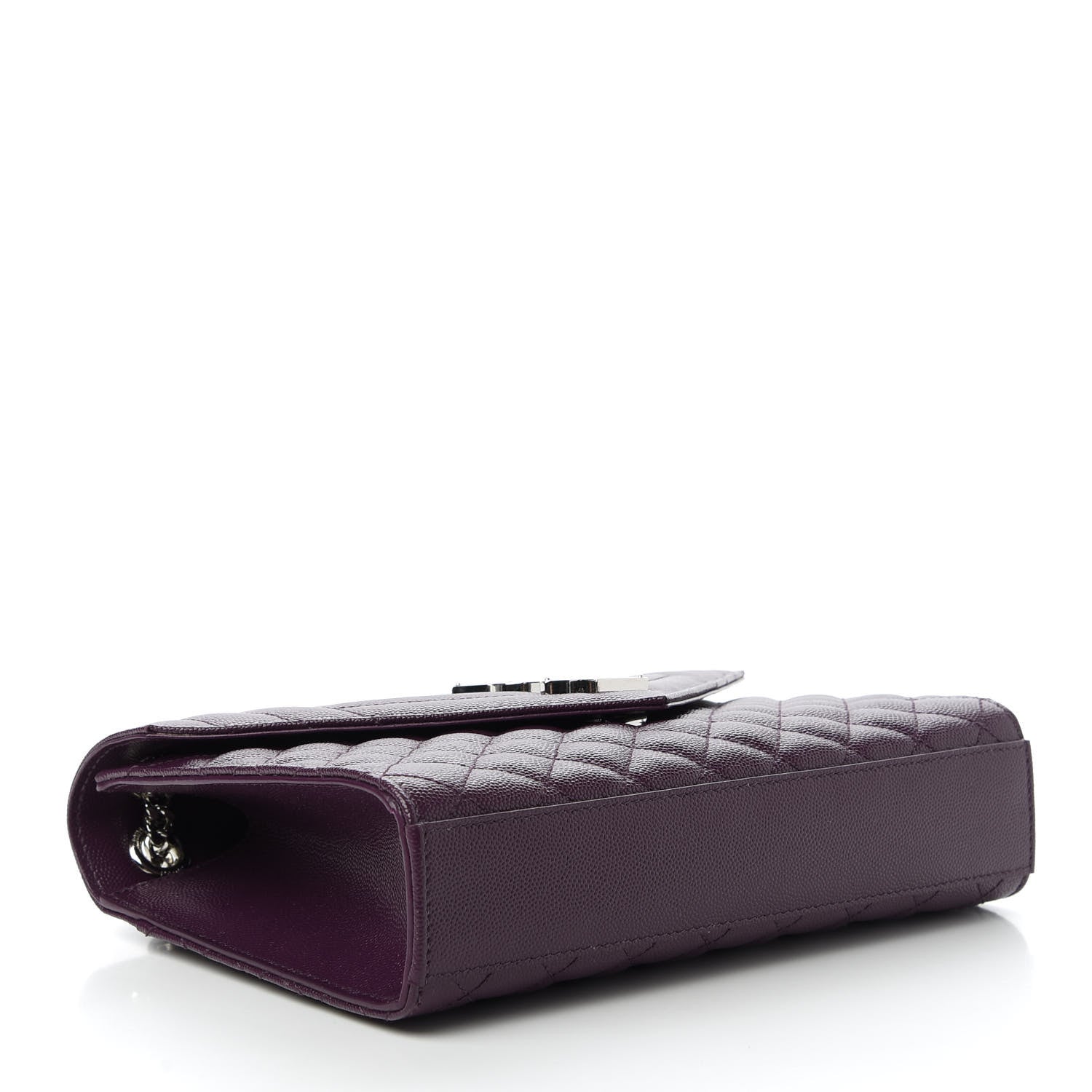 Saint Laurent Grain De Poudre Textured Mixed Matelasse Triquilt Medium Monogram Satchel Lilac 4 of 10