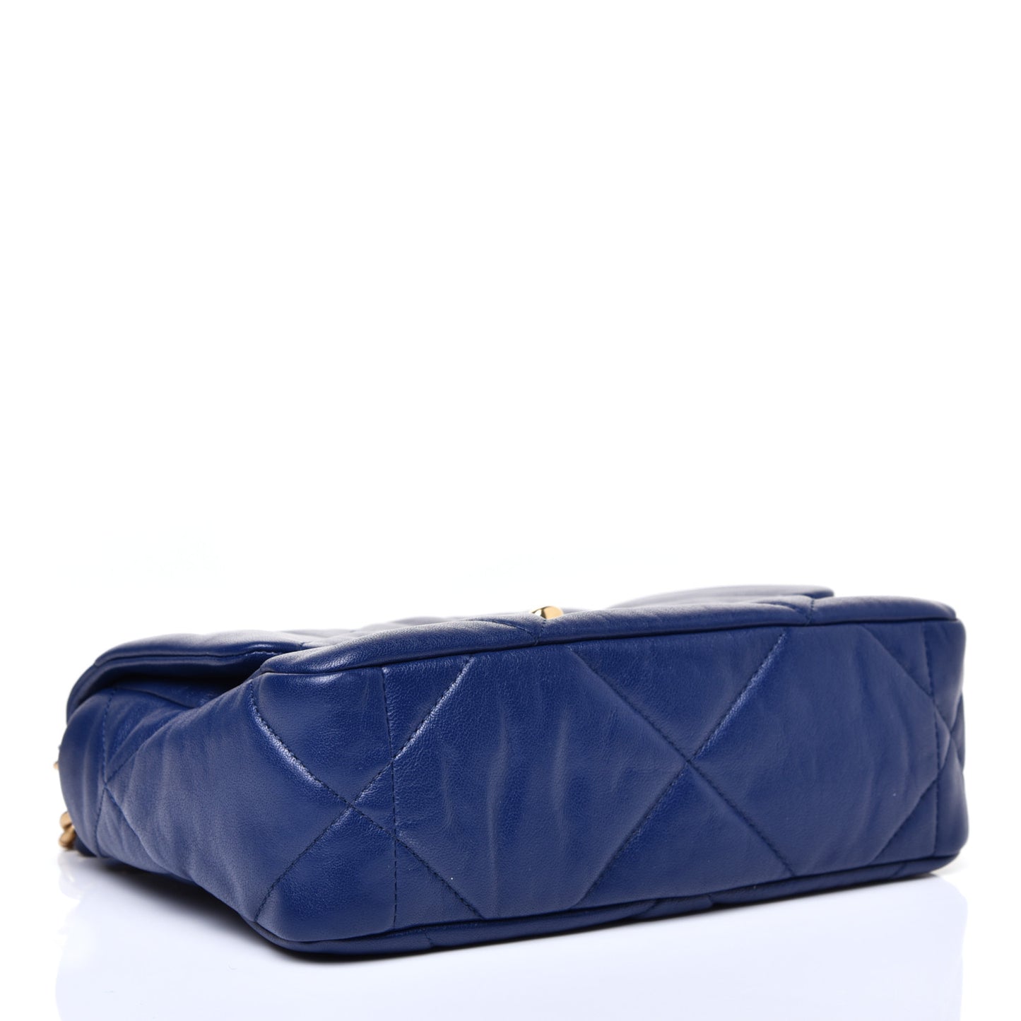 Goatskin Quilted Medium 19 Flap Dark Blue
