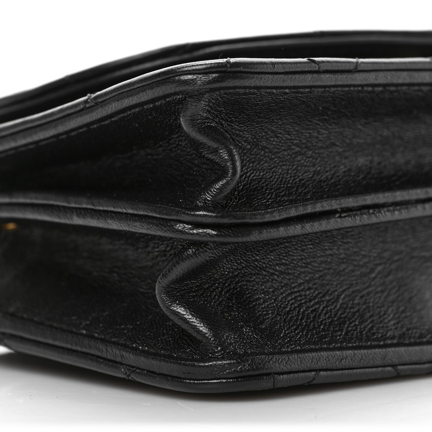 Lambskin Quilted Phone Holder Flap Black