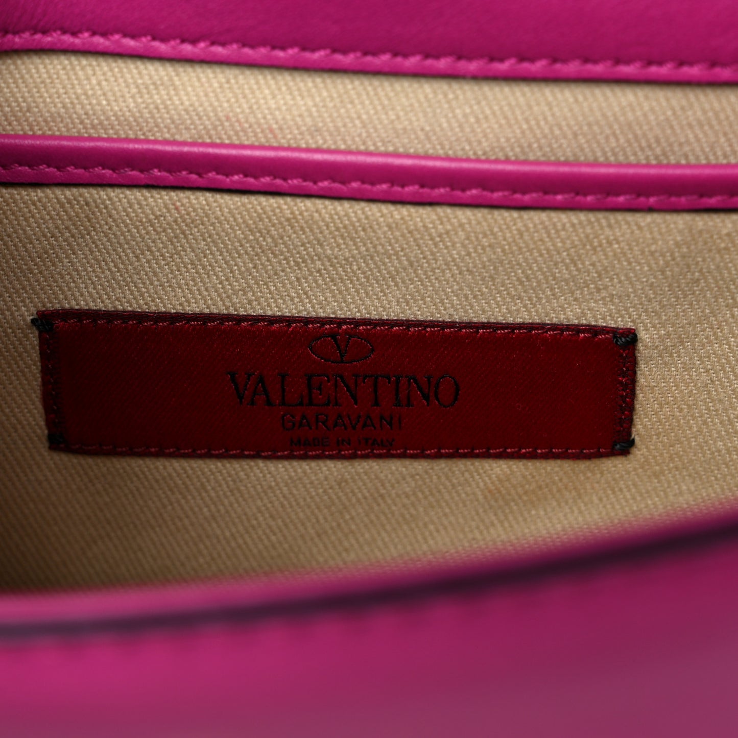 Vitello Mini Glam Lock Rockstud Flap Fuxia