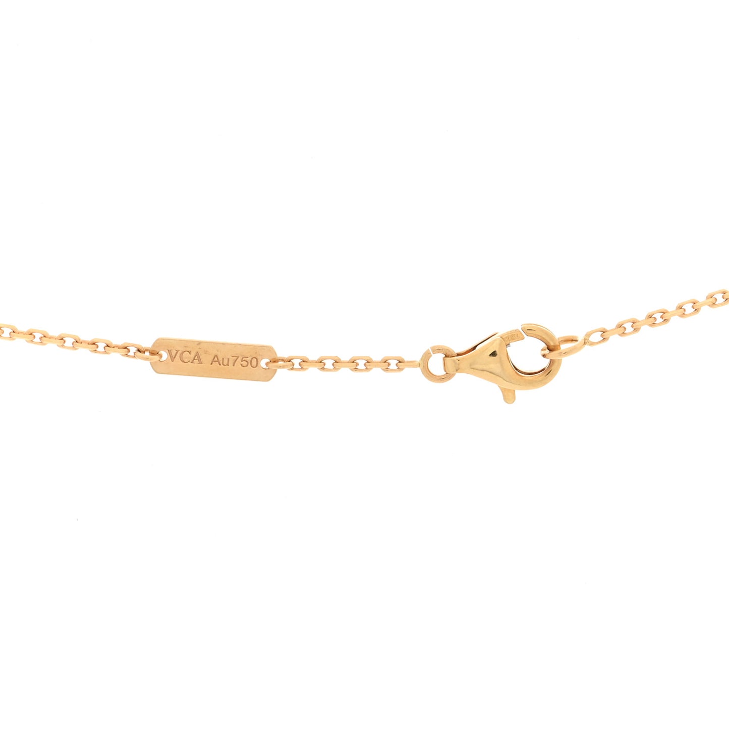 18K Yellow Gold Carnelian Vintage Alhambra Pendant Necklace