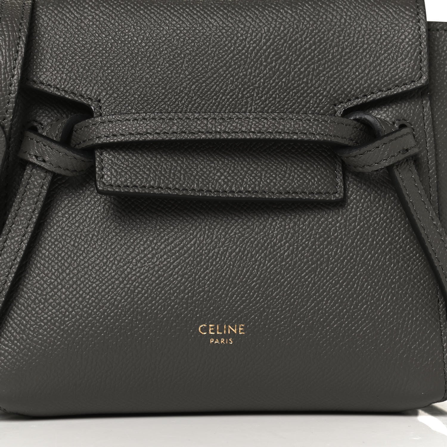Celine Grained Calfskin Pico Belt Bag Grey 8 of 10