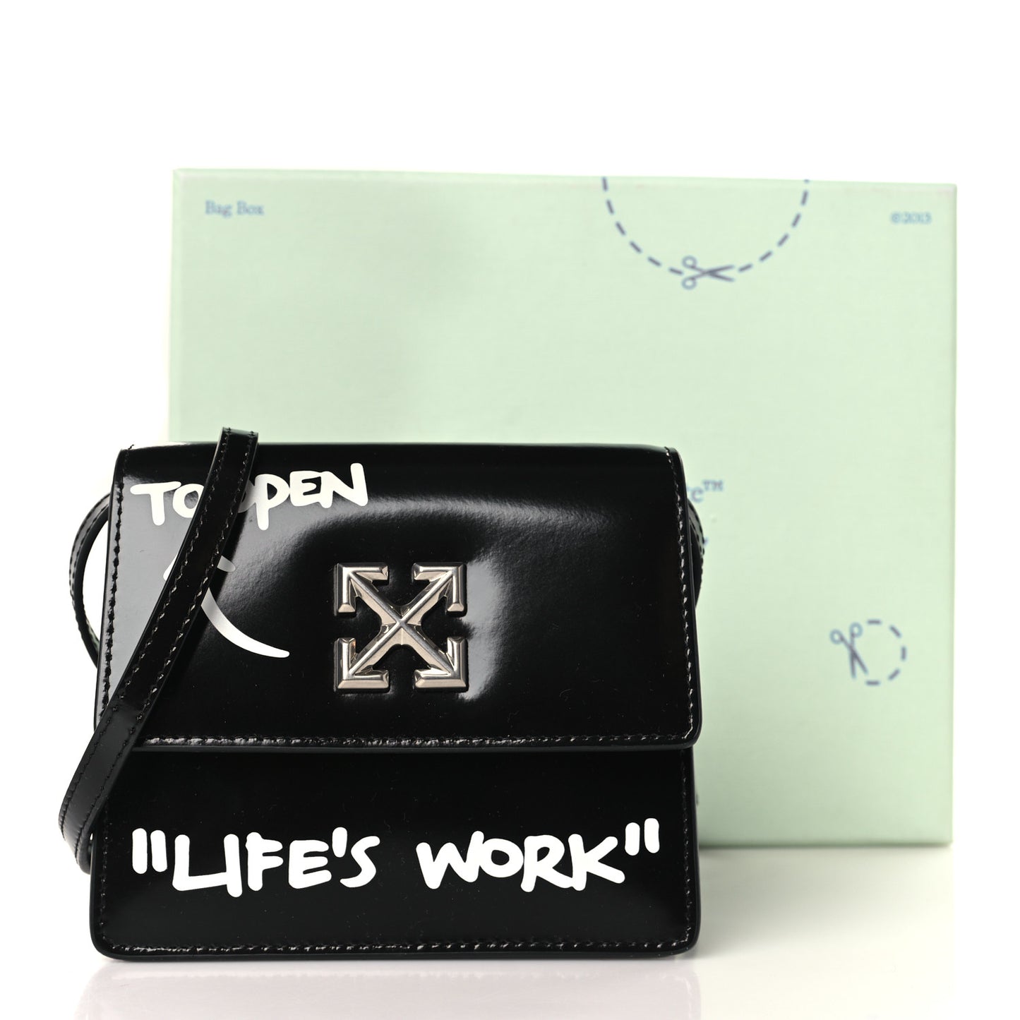 Glazed Calfskin Jitney 0.7 Not For Sale Crossbody Bag Black