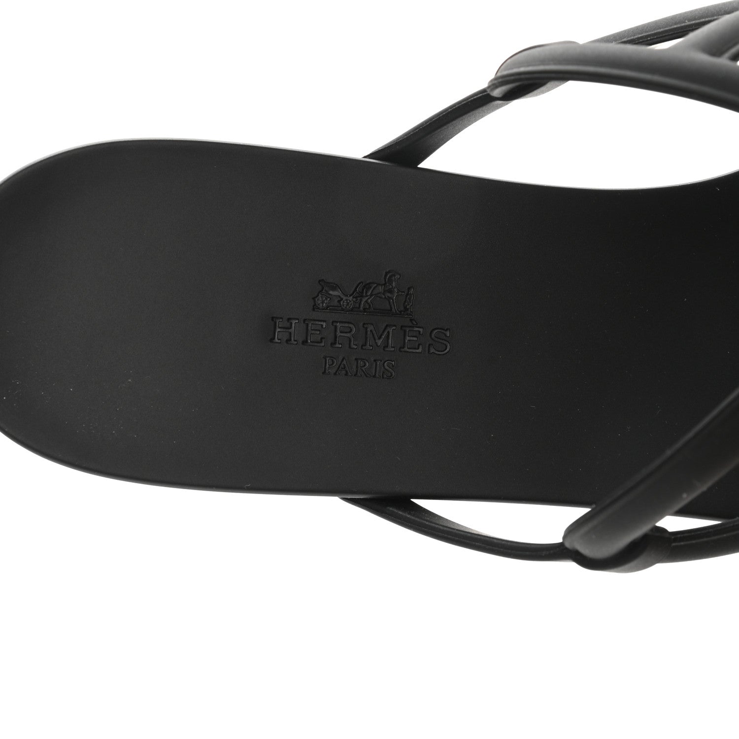 Hermes Rubber Womens Egerie Sandals 41 Black 5 of 8