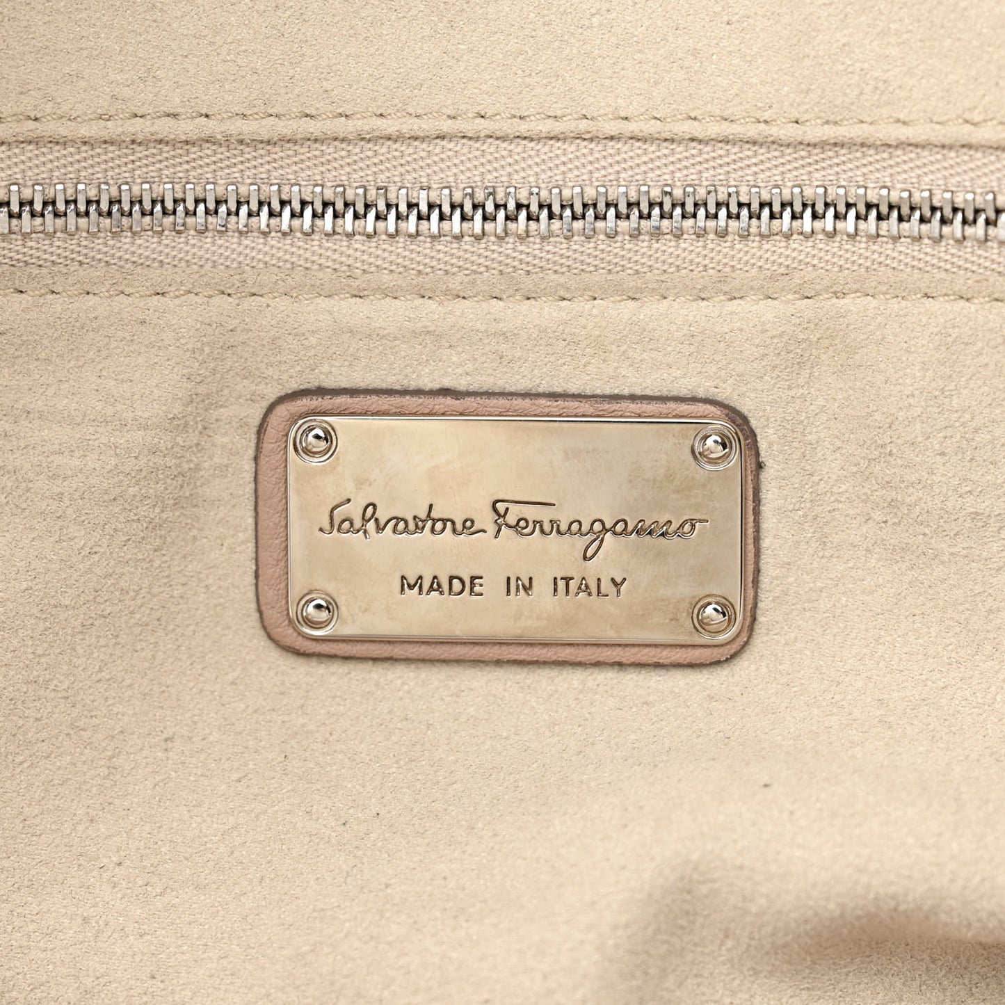 Calfskin Large Verve Double Zip Tote Beige