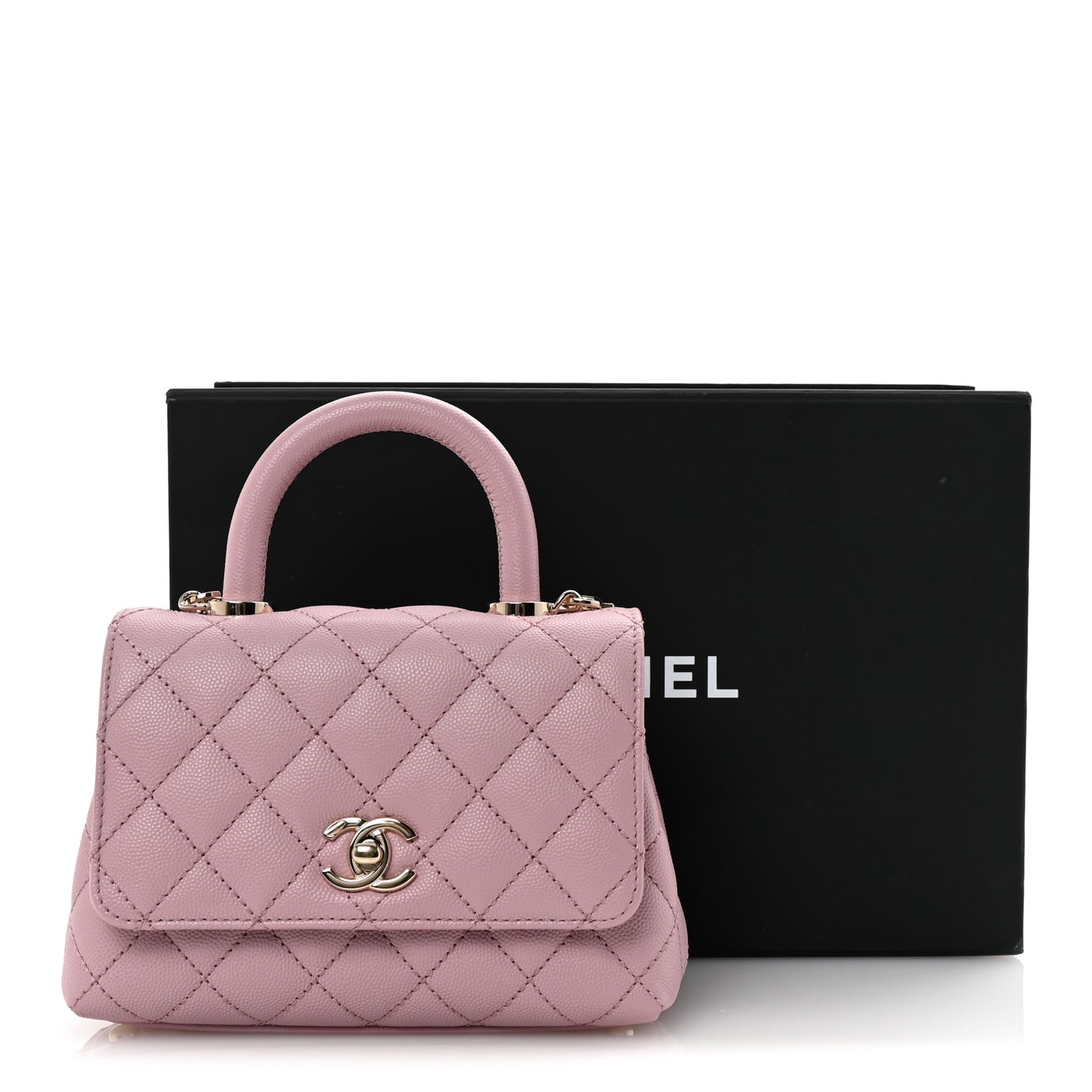 Caviar Quilted Extra Mini Coco Handle Flap Light Pink