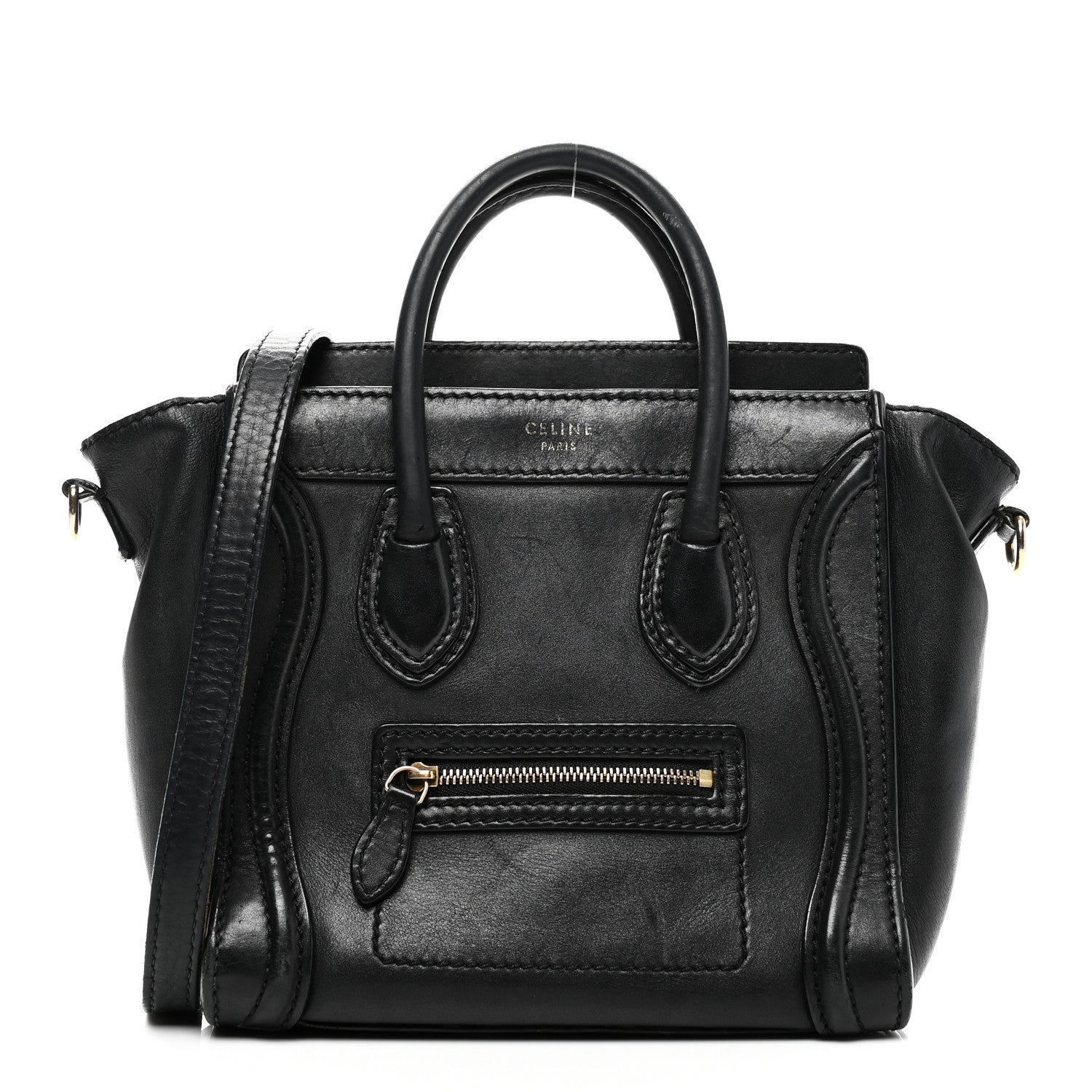 さー　celine ラゲージ ナノ 黒 Celine Smooth Calfskin Nano Luggage Black 1874695 – FASHIONPHILE