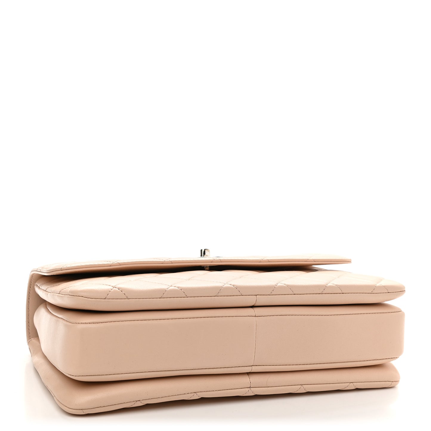 Lambskin Quilted Medium Trendy CC Flap Dual Handle Bag Beige