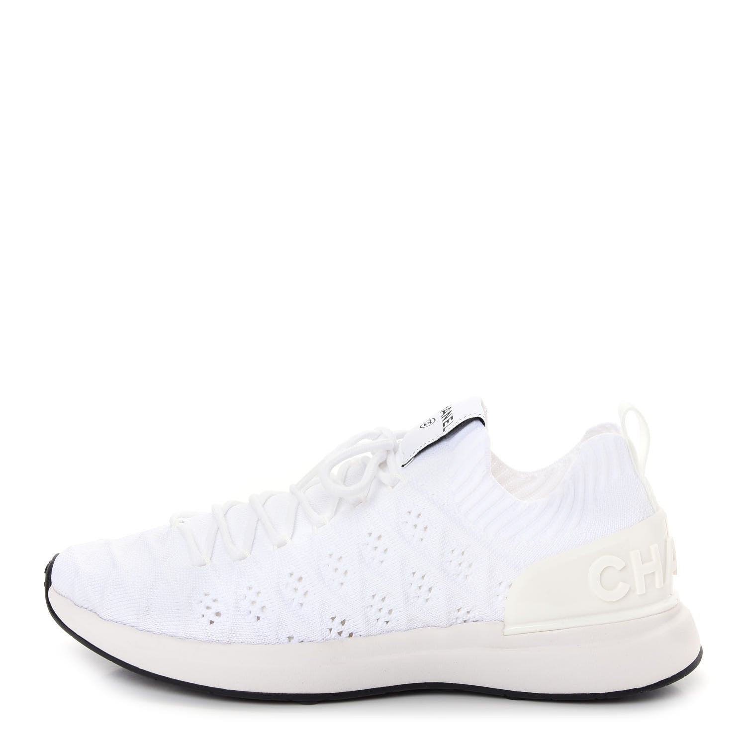 Chanel Fabric Logo Sneakers 38 White 1 of 10