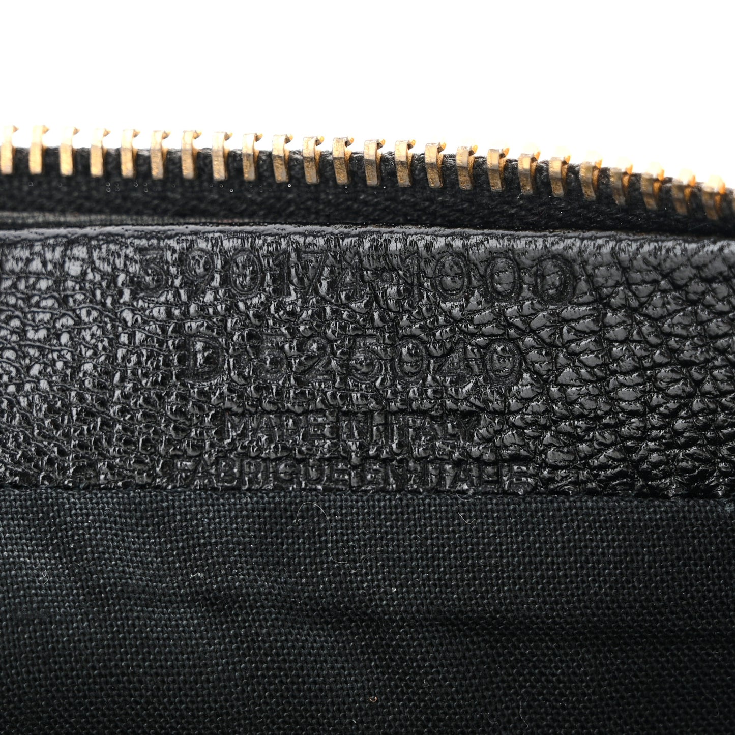 Chevre Gold Metallic Edge Hardware Pouch Black