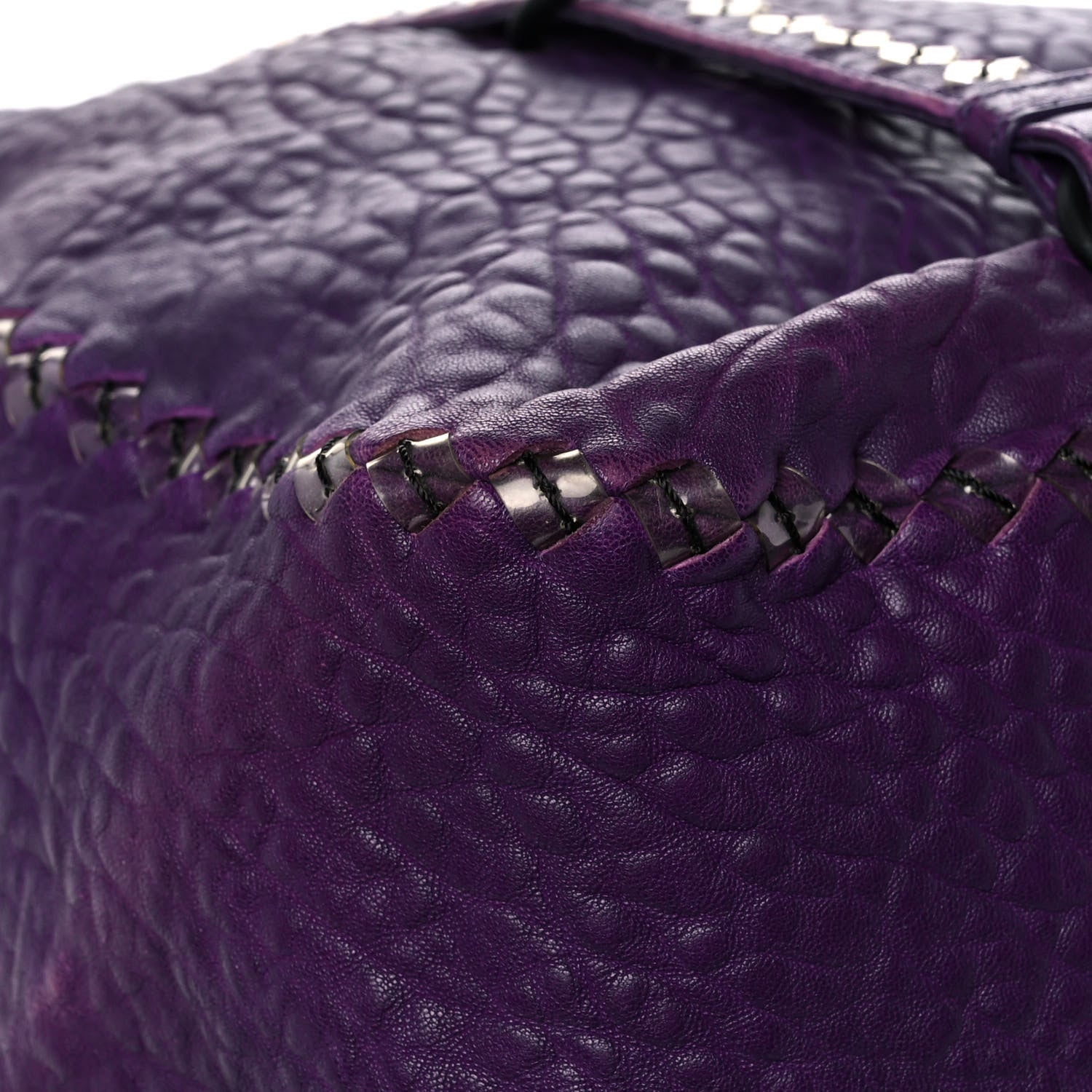Bottega Veneta Lambskin PVC Intrecciato Tote Purple 11 of 13