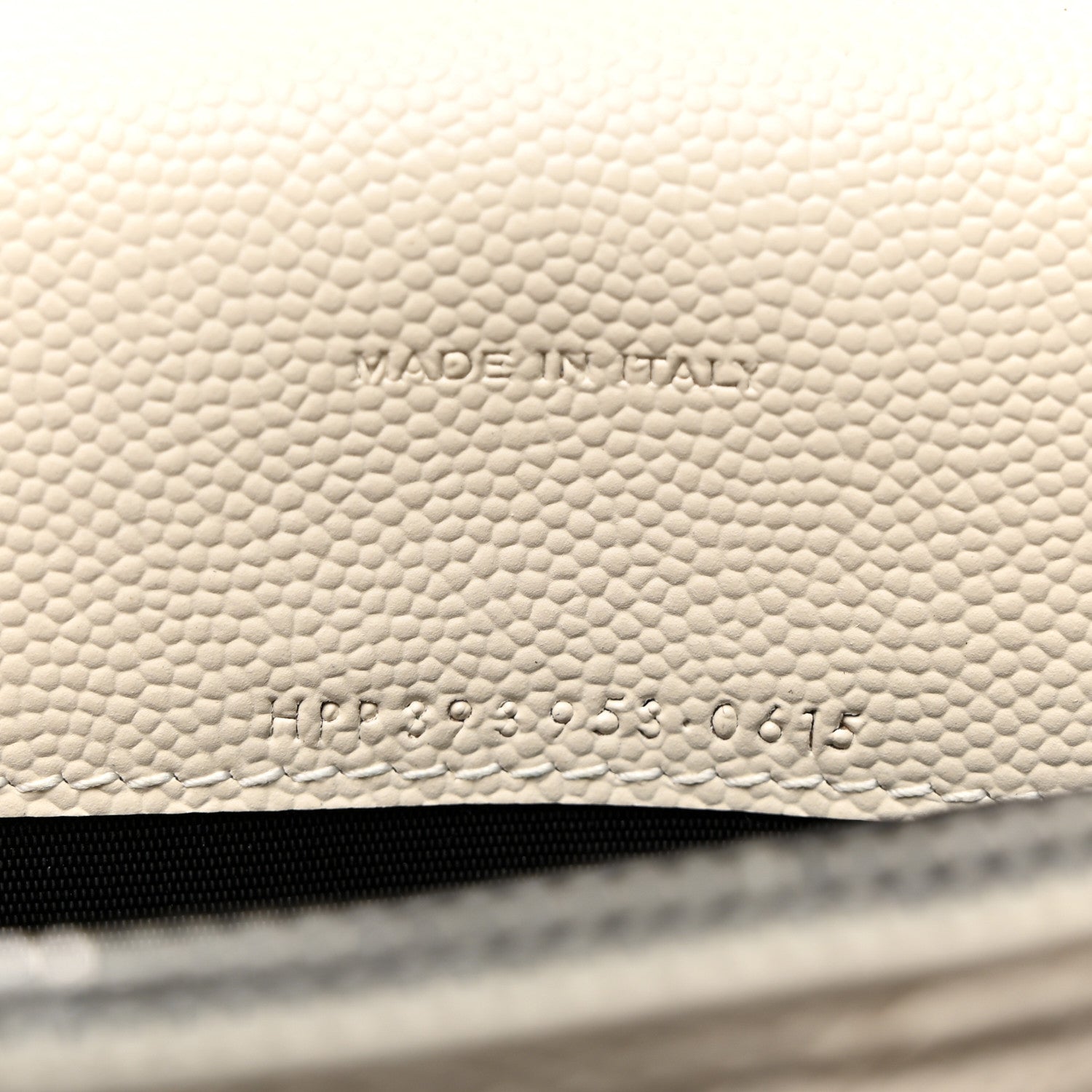 Saint Laurent Grain De Poudre Matelasse Chevron Monogram Envelope Chain Wallet Dove White 7 of 10